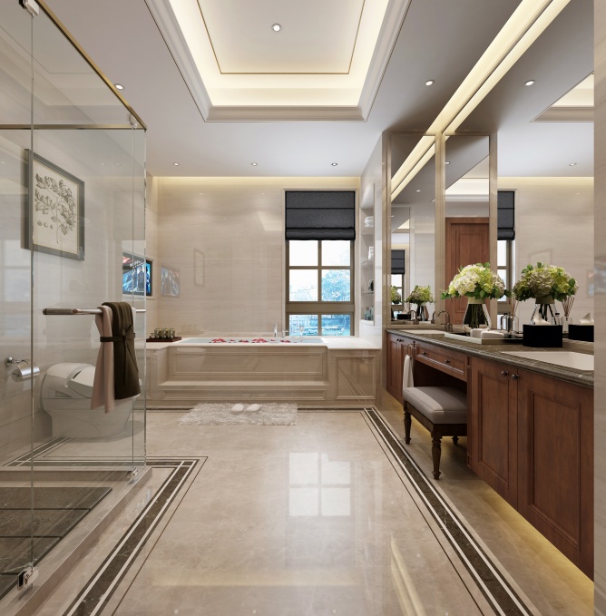 美式風(fēng)格別墅衛生間裝修效果圖