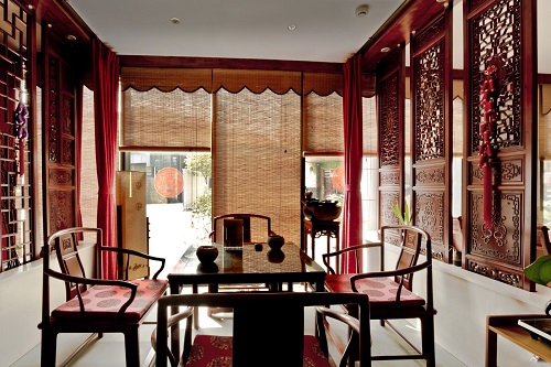 中式茶樓中包設計實(shí)景圖