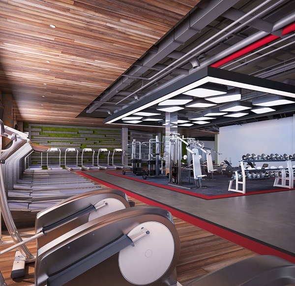 健身房局部性健身器械區設計效果圖