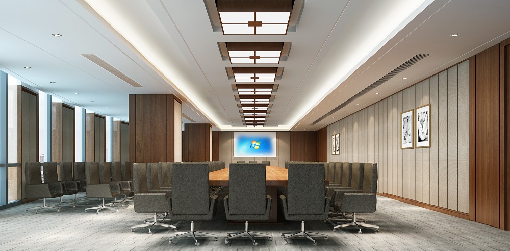 銀行辦公樓行務(wù)會(huì )議室裝修效果圖