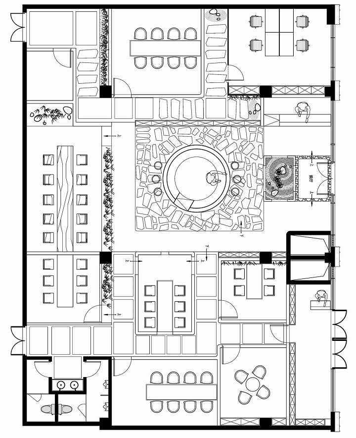 東方禪意茶館會(huì )所裝修效果圖-茶樓平面布置圖