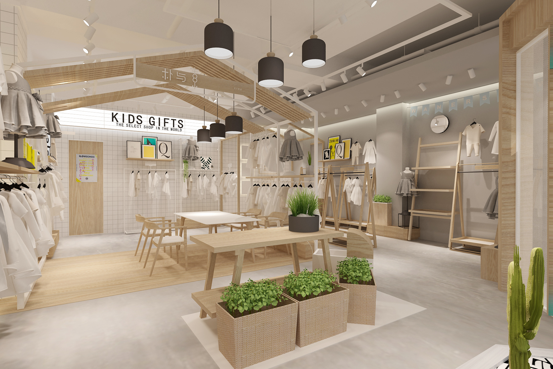 韓版時(shí)尚童裝店裝修效果圖