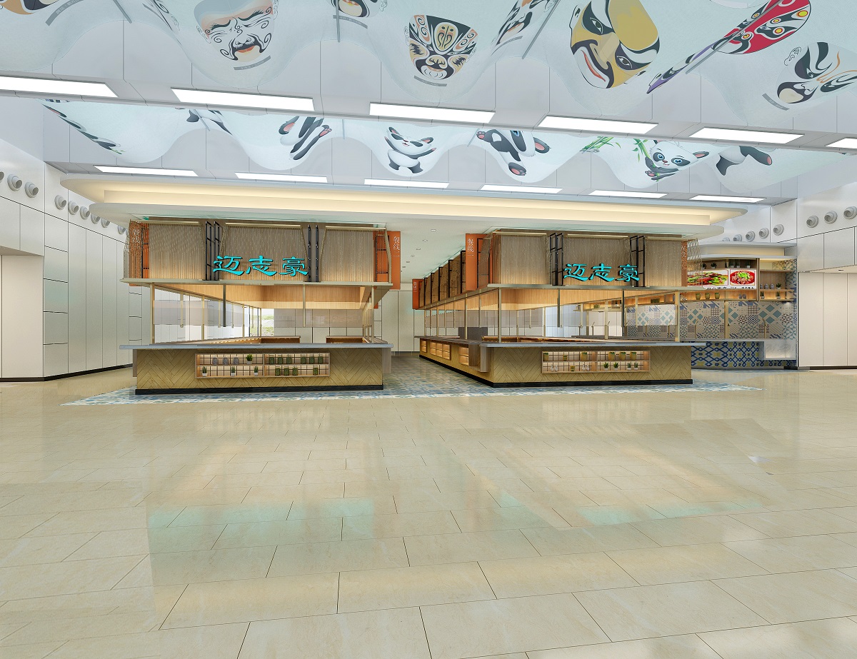 華為工廠(chǎng)邁志豪餐廳裝修效果圖