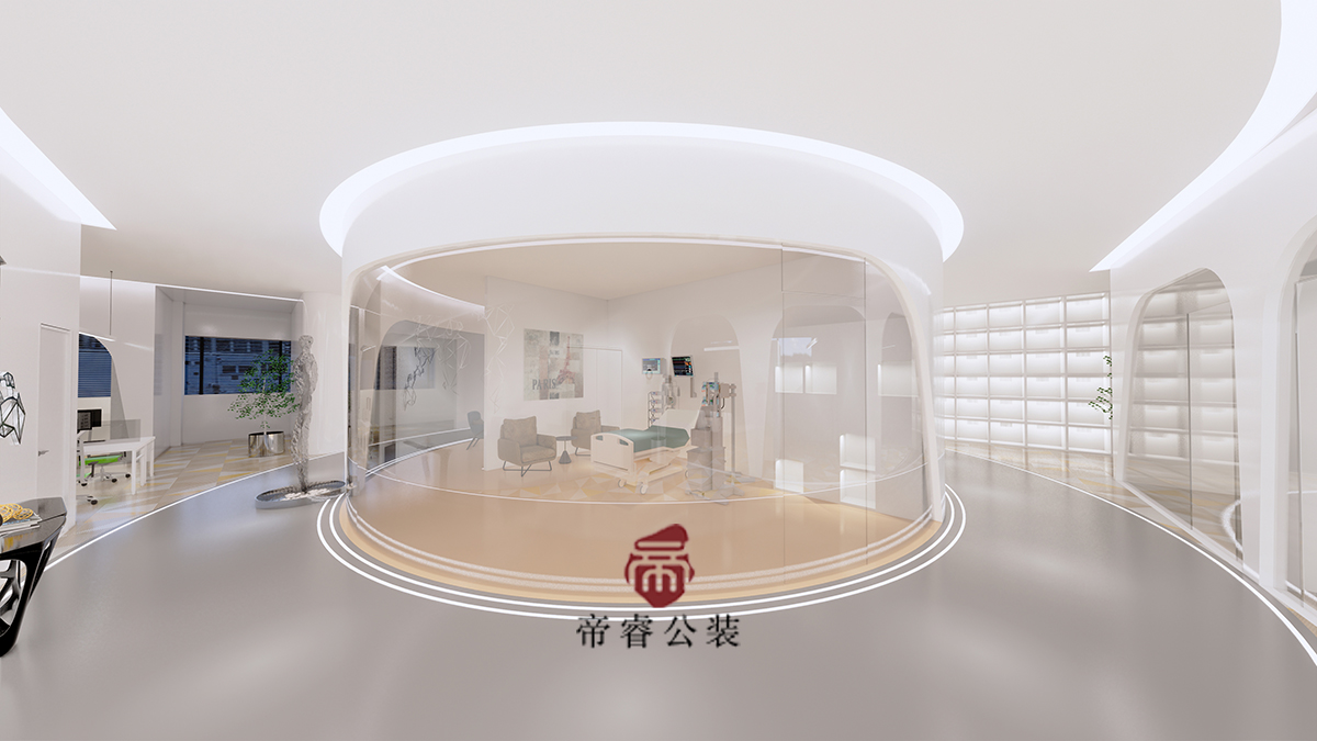 生物科技公司成都辦公室創(chuàng  )意走廊裝修效果圖