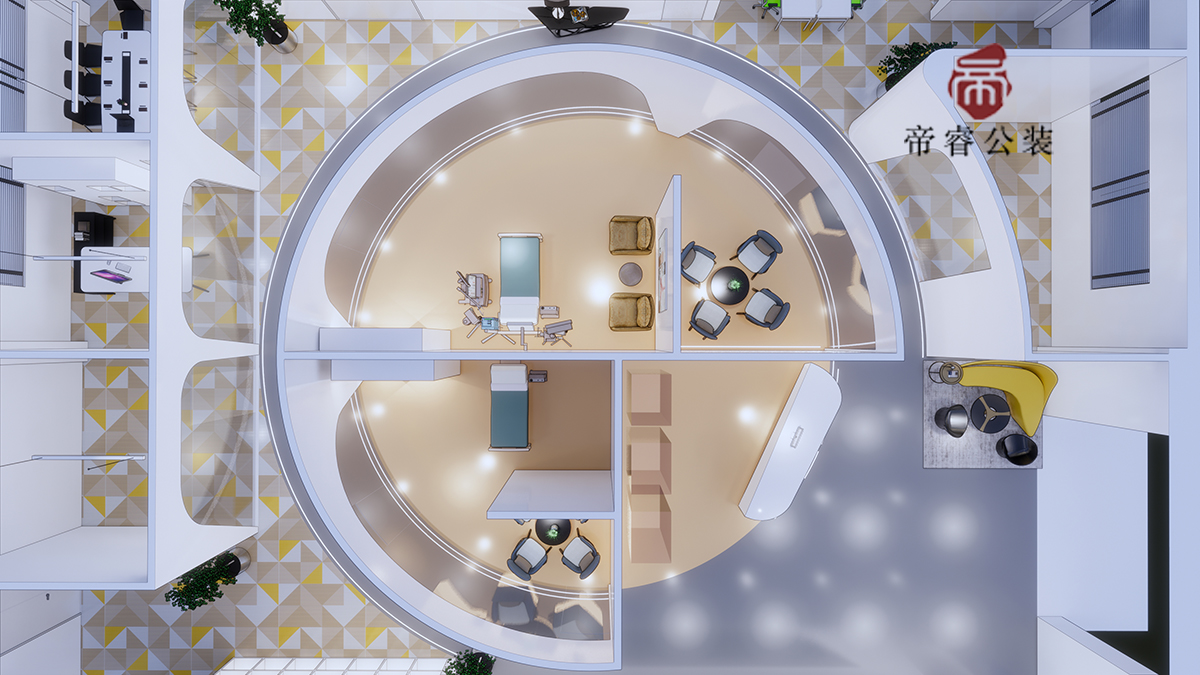 生物科技公司成都辦公室創(chuàng  )意裝修設計效果圖