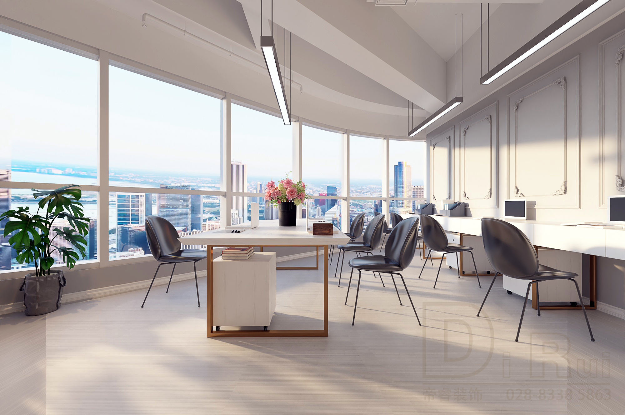 280平辦公室工位區