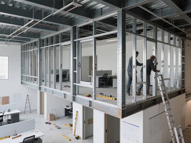 辦公室裝修二層搭建施工